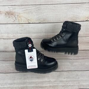 Pajar Vienna Womens Sz EU 39 US 8-8.5 Boots Black Leather Lace Up